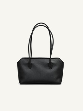 Minimal Leather Tote Bag - Black