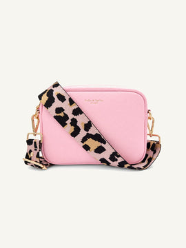 Leather Camera Crossbody Bag - Blush Pink