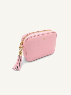 Leather Camera Crossbody Bag - Blush Pink