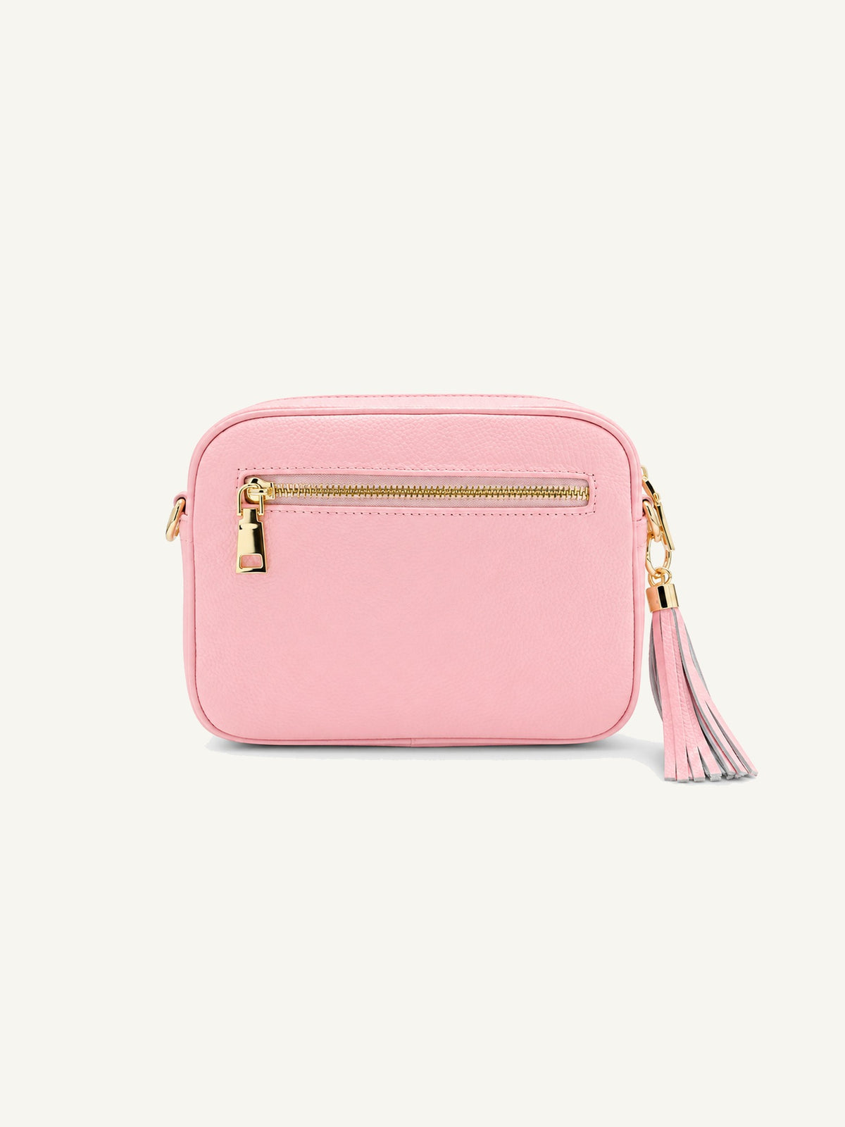 Leather Camera Crossbody Bag - Blush Pink