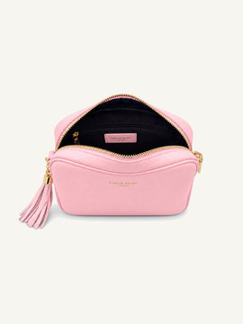 Leather Camera Crossbody Bag - Blush Pink