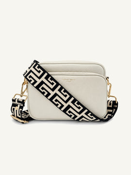 Leather Camera Crossbody Bag - Off White