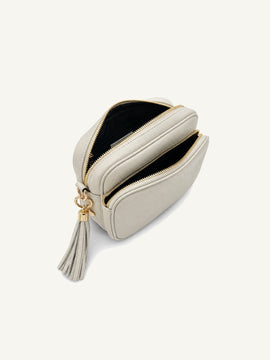 Leather Camera Crossbody Bag - Off White