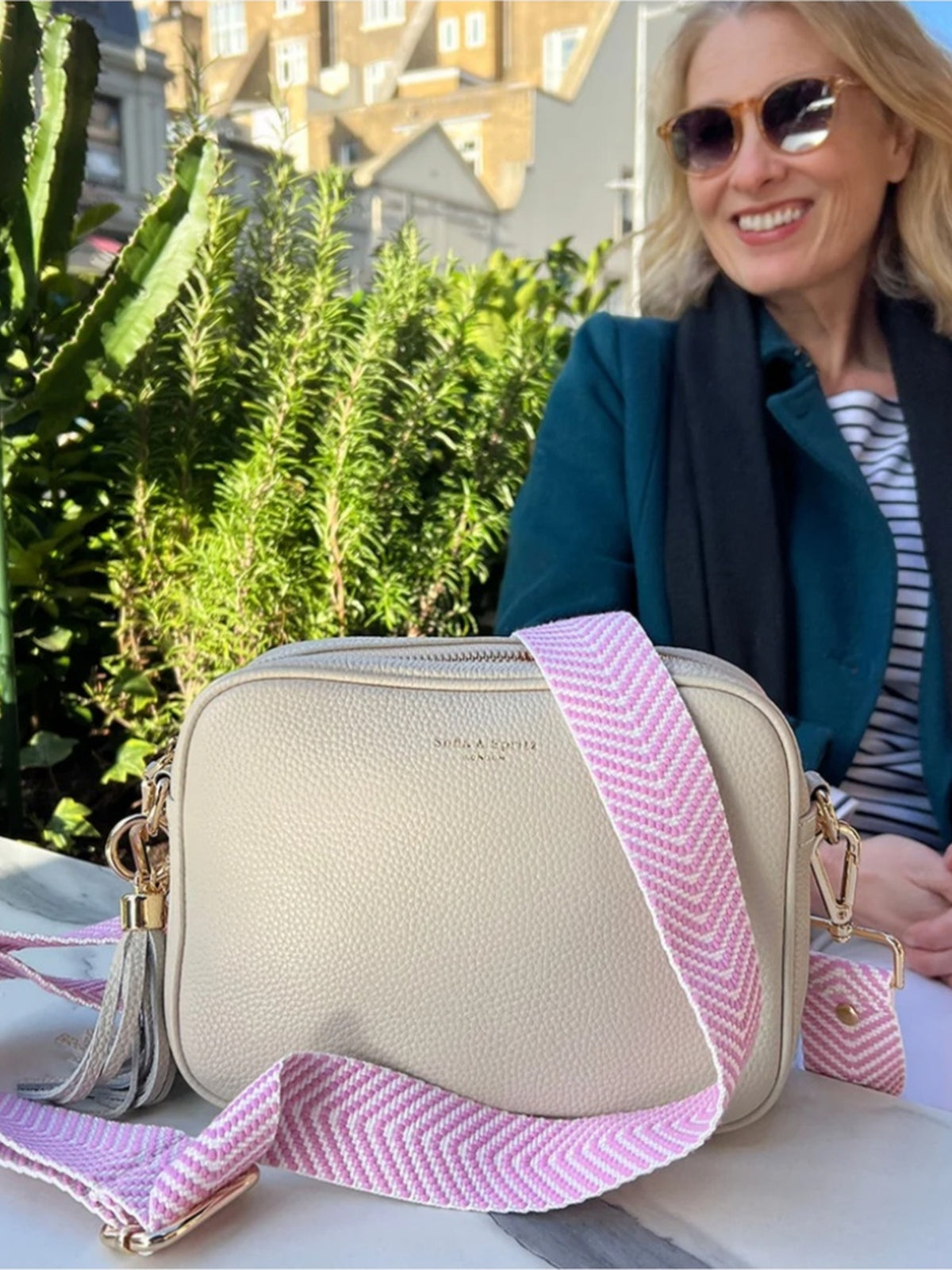 Leather Camera Crossbody Bag - Off White