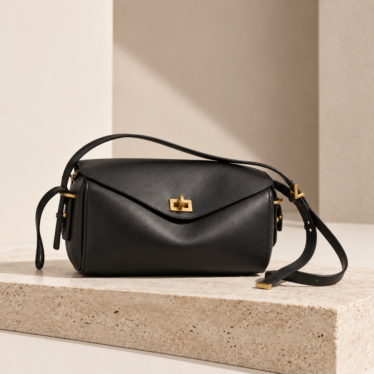 Luna Minimalist Leather Shoulder Bag
