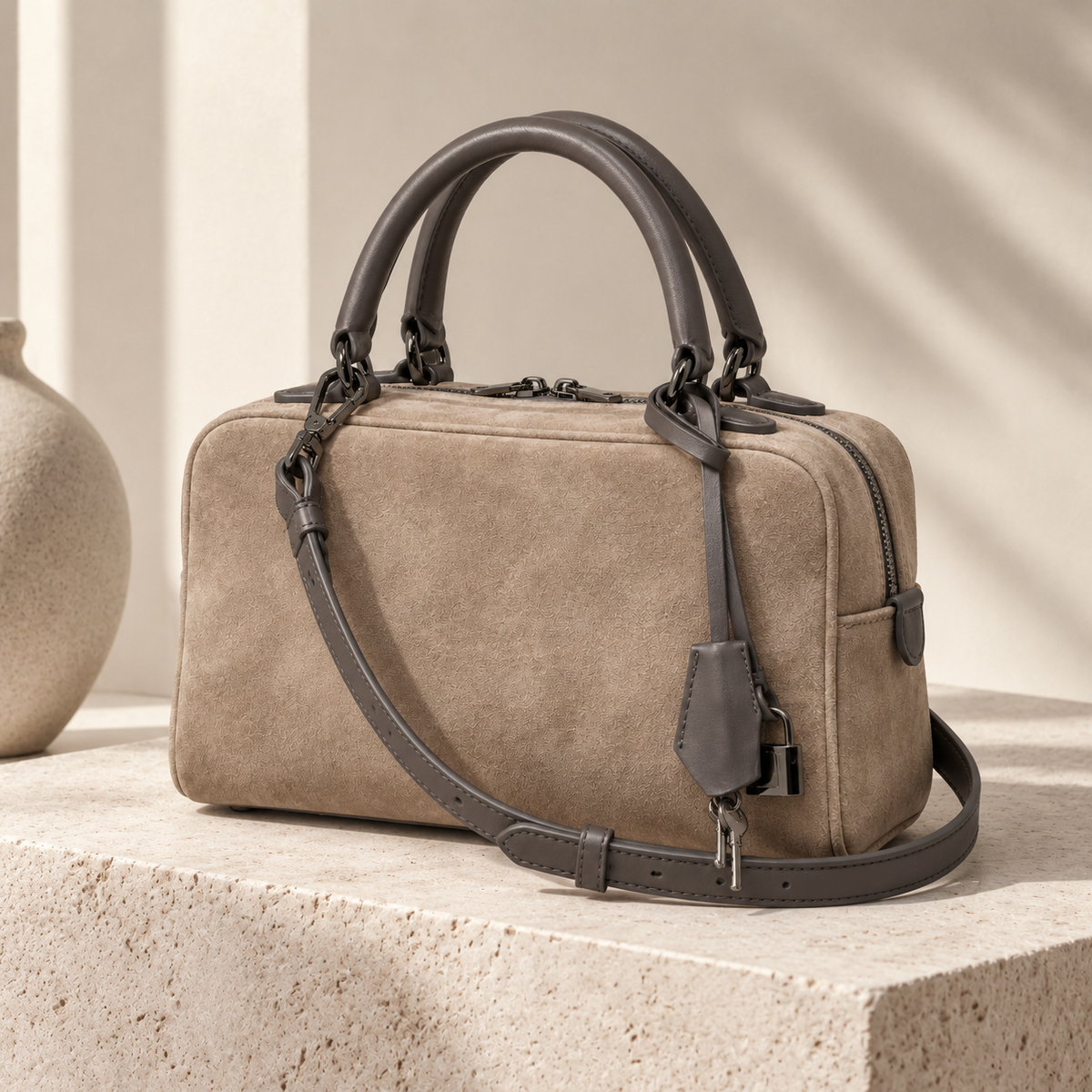Luna Suede Weekender Bag