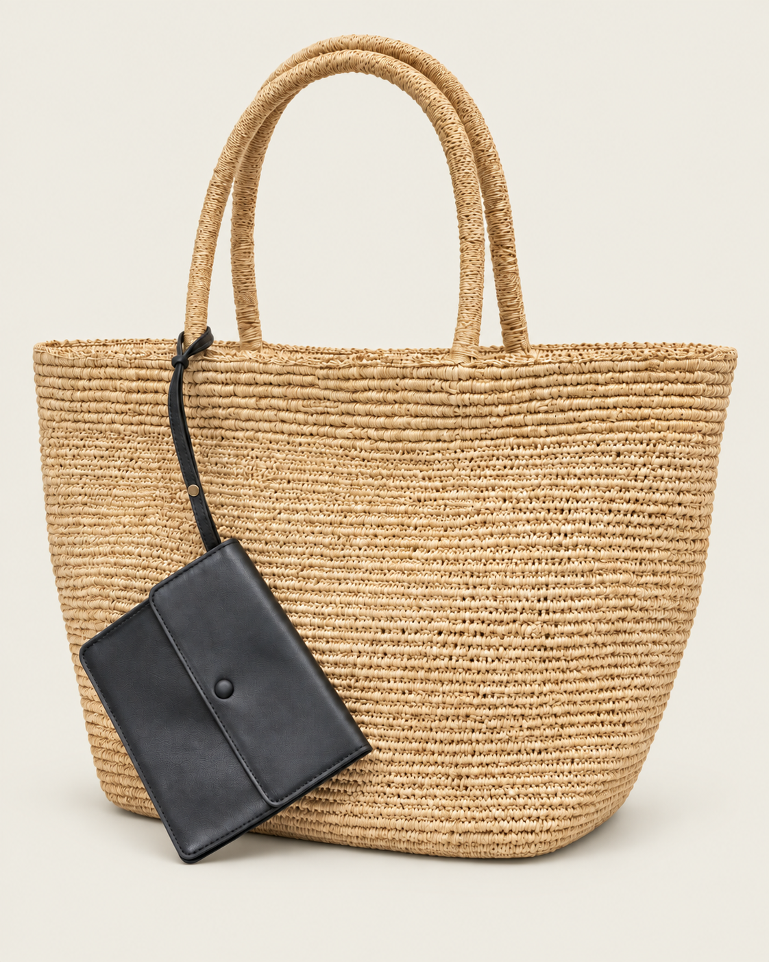 Luna Woven Tote Bag – Natural Beige